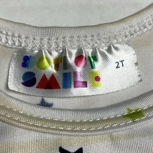 Dot Dot Smile White Striped Star Print Sleeveless Dress Size 2T - Picture 4 of 5